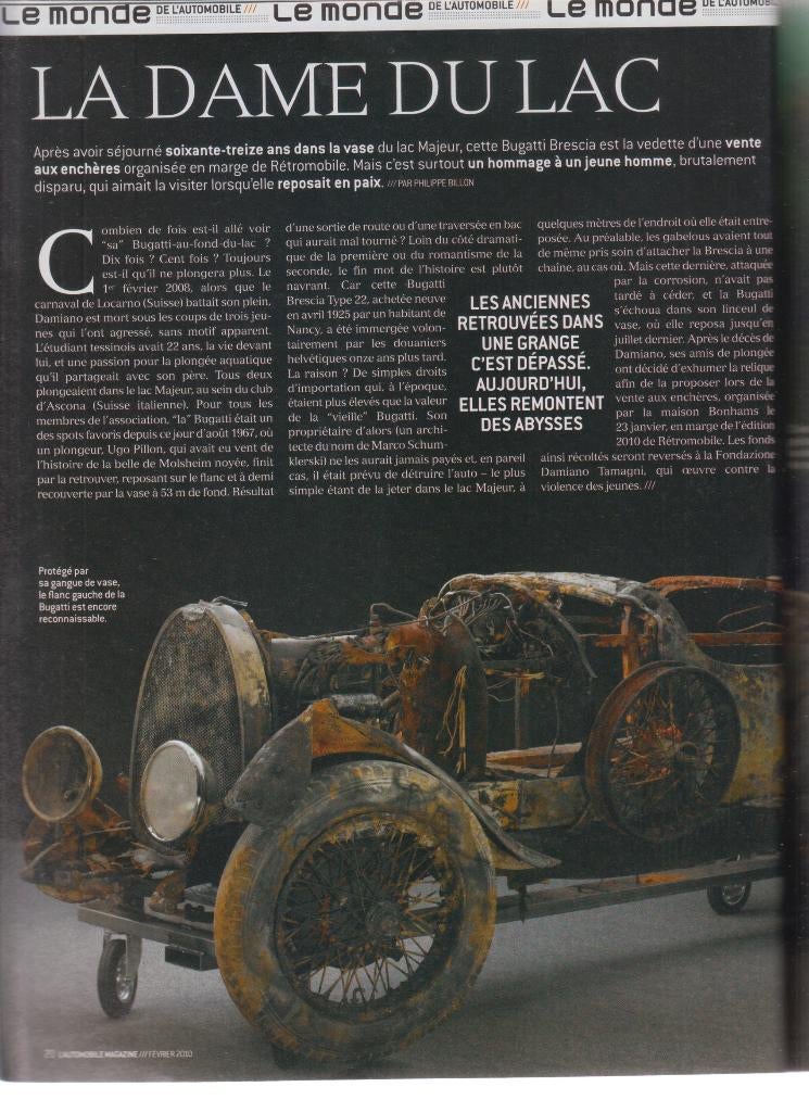 La Bugatti du lac voiture de collection, Verzenden, Gelezen