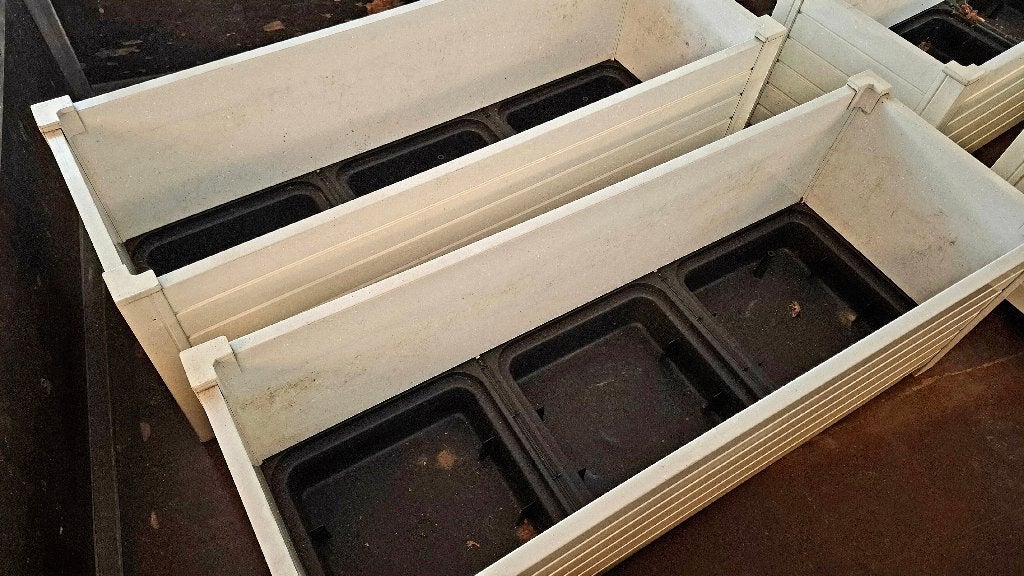4 bloembakken Grosfillex, Ophalen, Gebruikt, Rechthoekig, Tuin