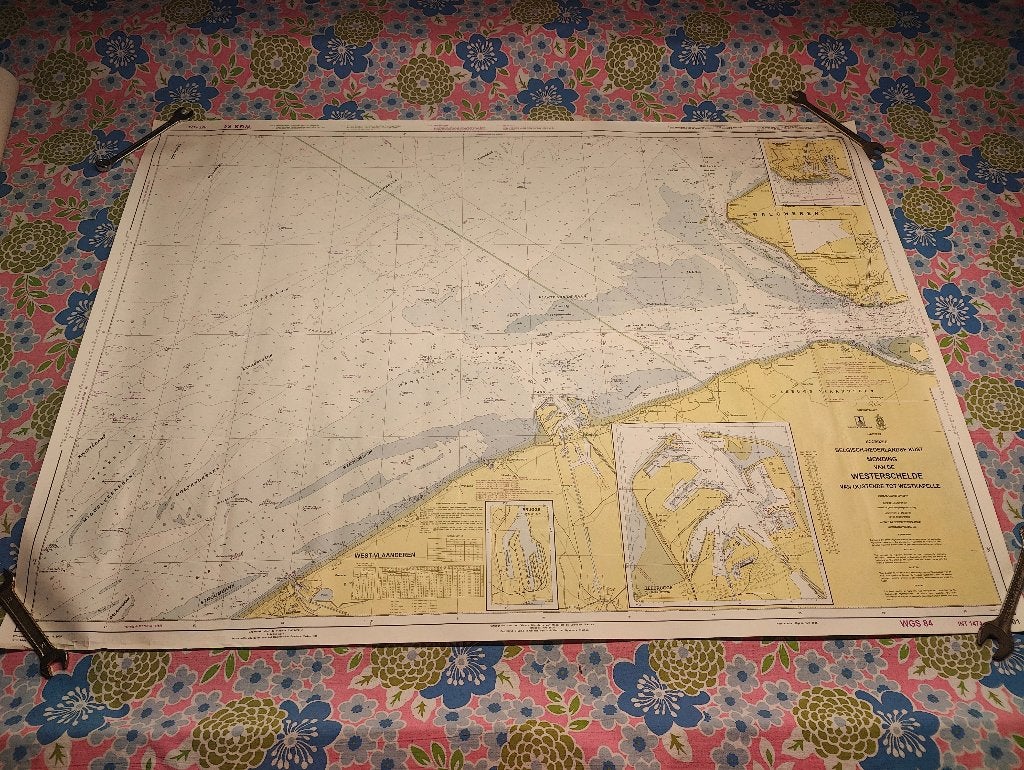 Zeekaart van de Westerschelde van Oostende tot Westkapelle, Verzamelen, Ophalen of Verzenden, Gebruikt