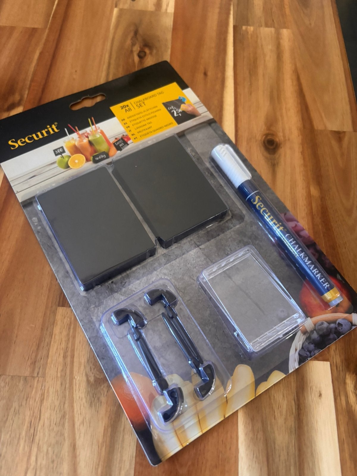 5 stuk Securit krijtbord labels A7 – 20 stuks + houders, Ophalen of Verzenden