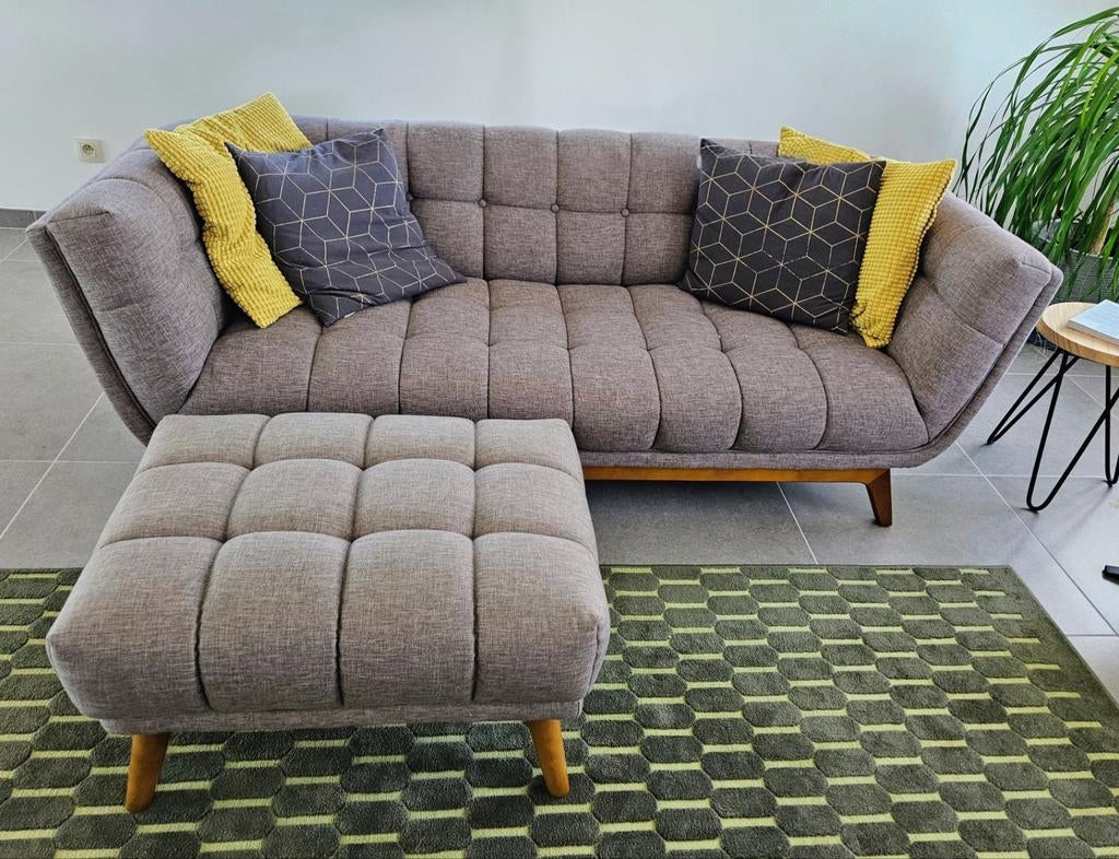 Leuke comfortabele zetel + poef, Huis en Inrichting, Ophalen