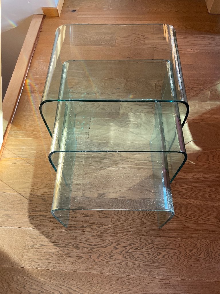Tables de salon en verre, Maison & Meubles, Verre, Enlèvement, Utilisé, Rectangulaire