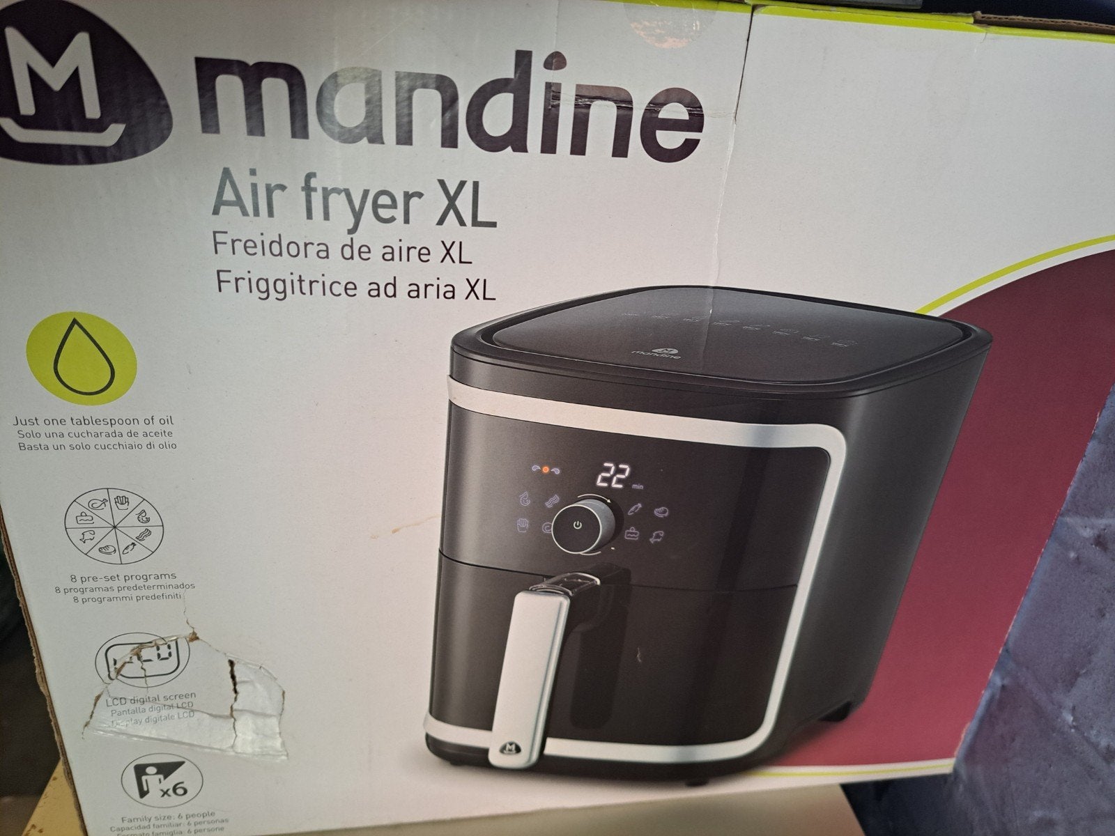 air fryer xl., Enlèvement, Neuf, Friteuse à air XL, 750 à 999 grammes