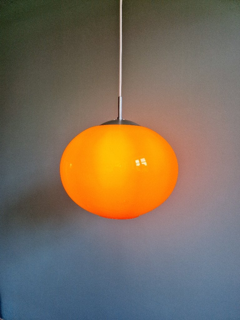 Suspension Space Age en opaline orange, 1970, Enlèvement ou Envoi
