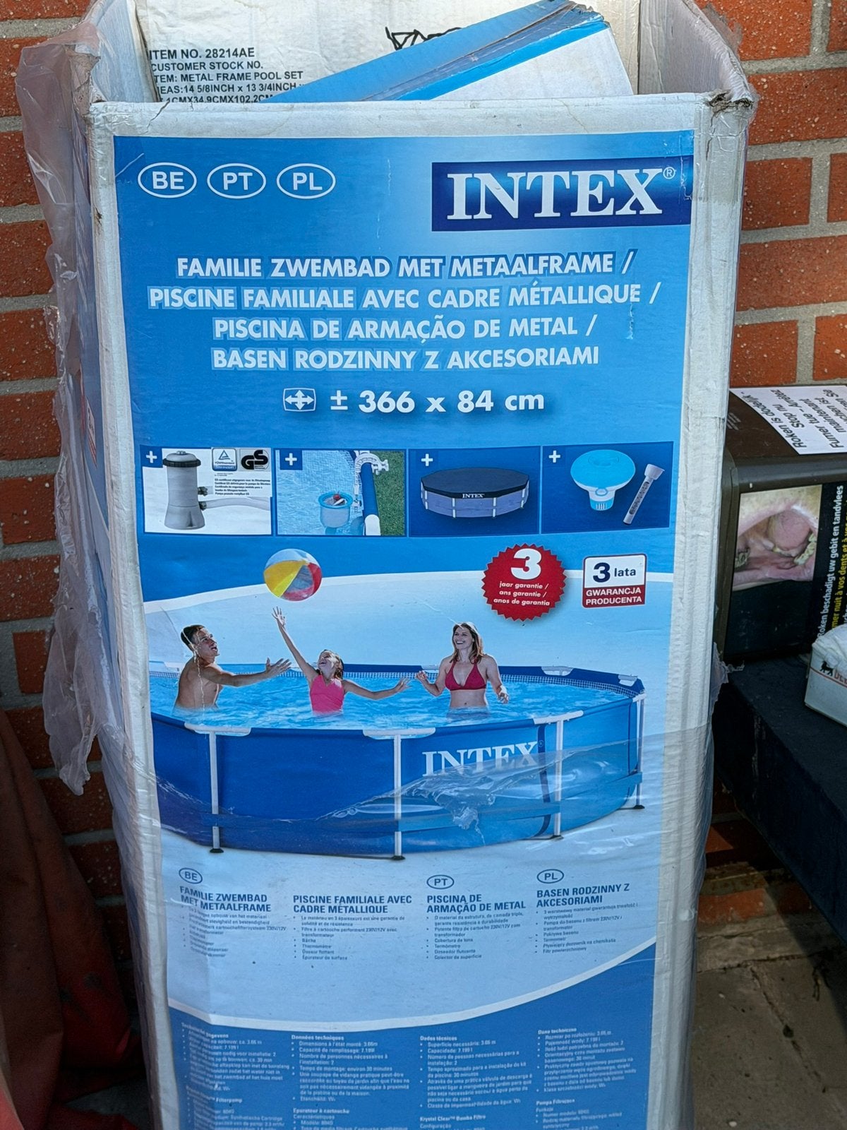 Intex zwembad 366x84 + pomp + verwarming + afdekzeil, Tuin en Terras, Zwembaden, Ophalen, Zo goed als nieuw