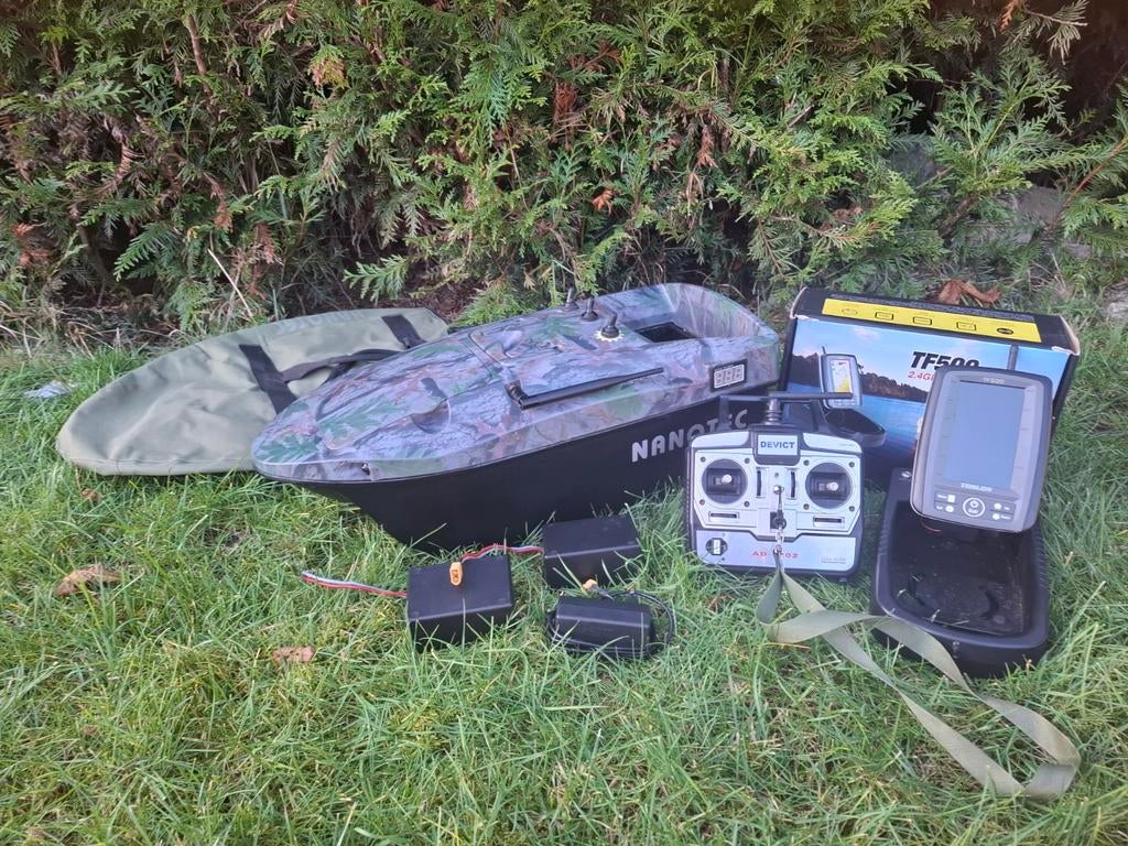 Voerboot nanotec pro met toslon fishinder +garantie 1, Watersport en Boten, Ophalen of Verzenden