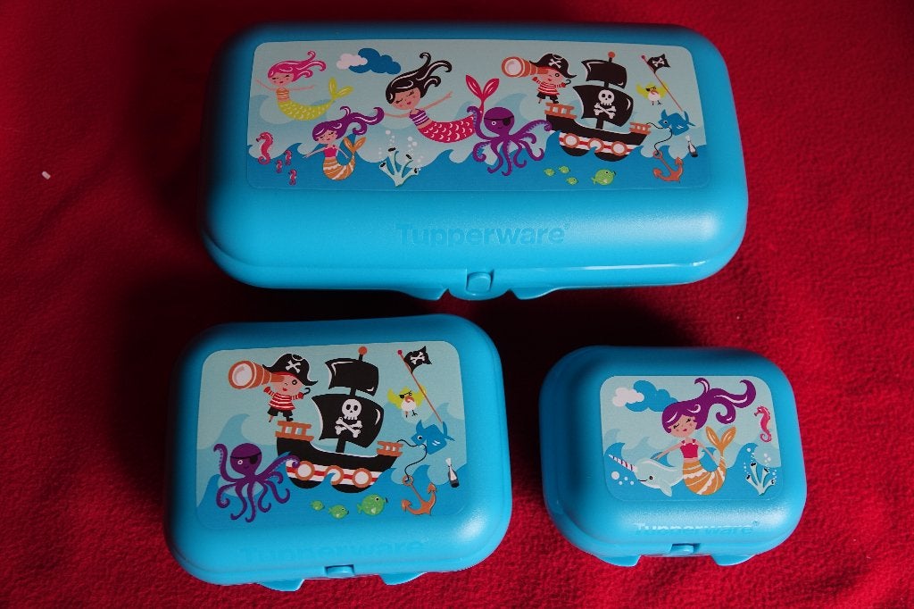 Tupperware 3-delige set smartclips zeemeerminnen en piraten, Neuf, Enlèvement ou Envoi, Boîte, Bleu