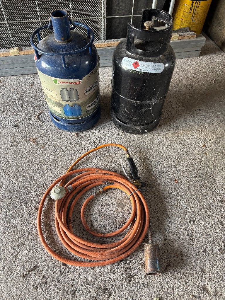 Bruleur/Chalumeau + bouteille gaz butane/propane, Enlèvement, Utilisé, Autres matériaux, Autres types
