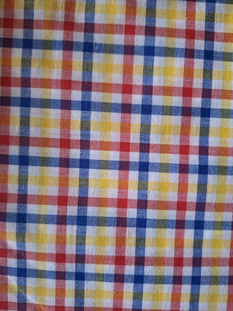Katoenen geruite stof, Ophalen, Blauw, Katoen