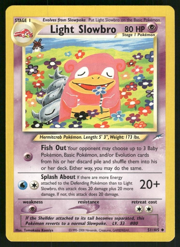 Light Slowbro 51/105 - Neo Destiny (NM), Hobby en Vrije tijd, Verzamelkaartspellen | Pokémon, Verzenden, Gebruikt