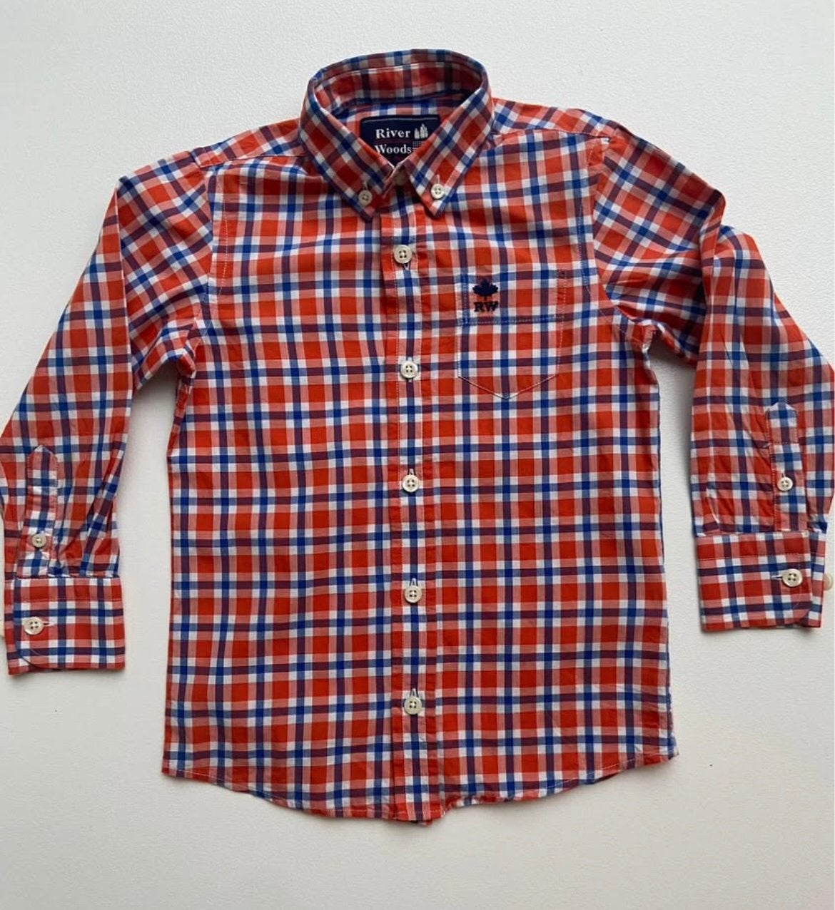 Geruit hemdje jongen - River Woods - 9 jaar, Ophalen of Verzenden, Zo goed als nieuw, Jongen, Overhemd of Blouse