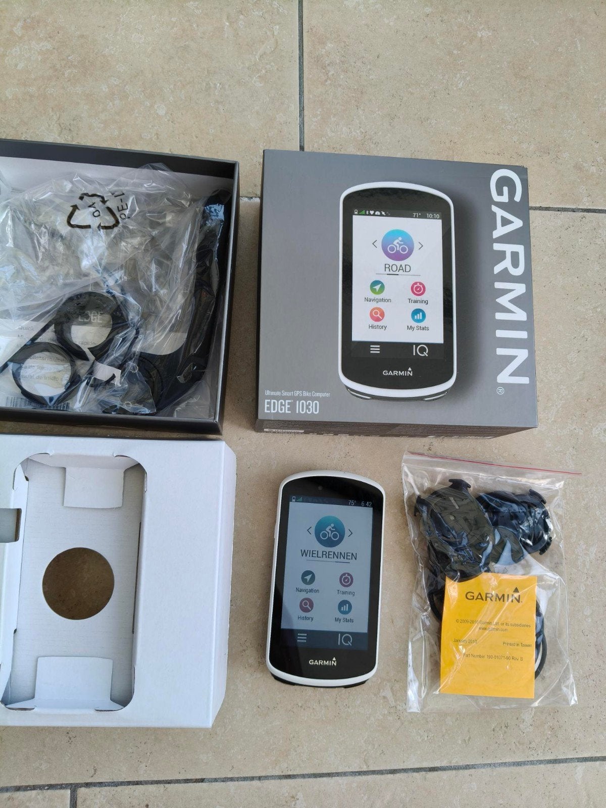 Garmin Edge 1030 Fietscomputer met houders, Fietsen en Brommers, Ophalen of Verzenden, Draadloos, Zo goed als nieuw