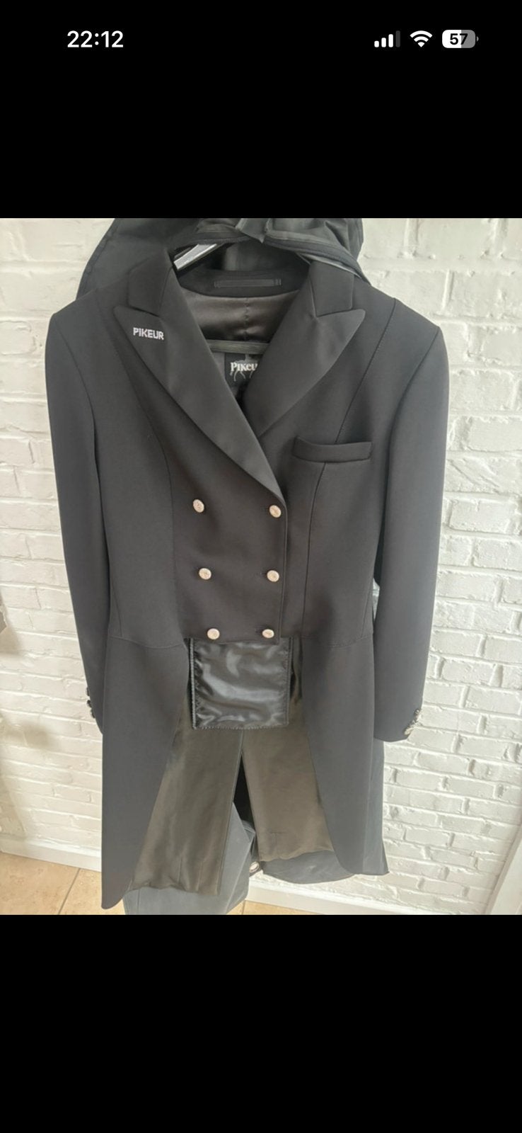 Lange jas dressuur zwart, Dieren en Toebehoren, Ophalen, Dressuur, Nieuw, Zwart