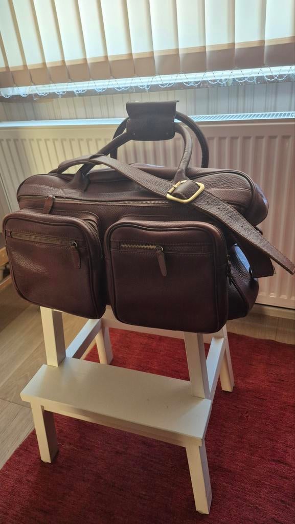 Sac de voyage en cuir, Enlèvement, Utilisé, Brun