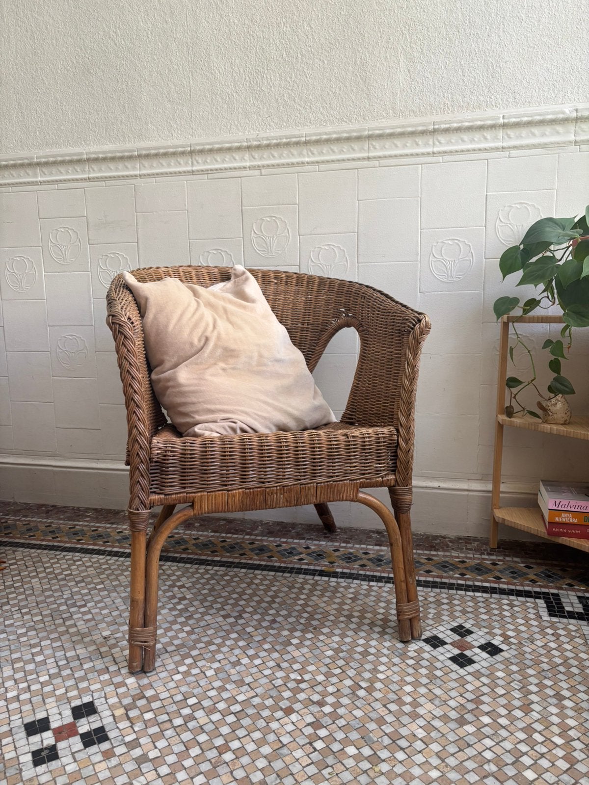 Rotan stoel, Huis en Inrichting, Fauteuils, Ophalen, Zo goed als nieuw