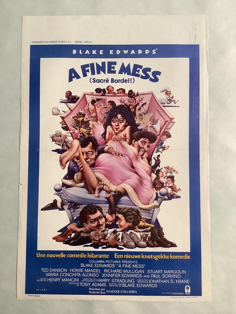 A FINE MESS  filmposter   36-54 cm   Used, Verzamelen, Ophalen of Verzenden