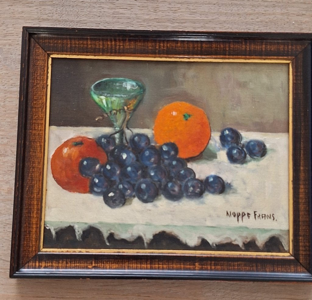 Origineel op doek, stilleven fruit, Frans Noppe, incl. lijst, Antiek en Kunst, Kunst | Schilderijen | Klassiek, Ophalen of Verzenden