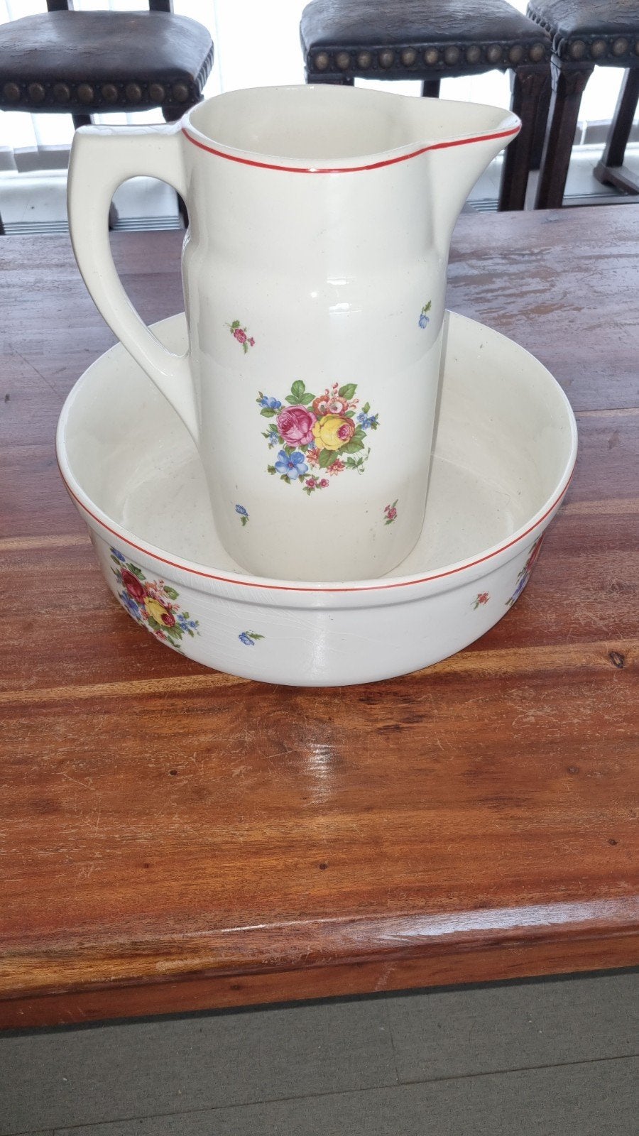 lavabo et carafe à eau Motif floral, Enlèvement