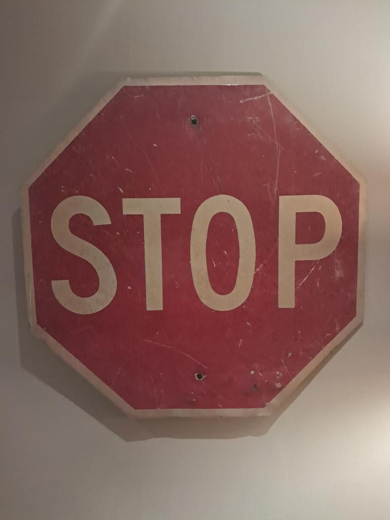Oud,vintage metalen verkeersbord,60 cm, Ophalen