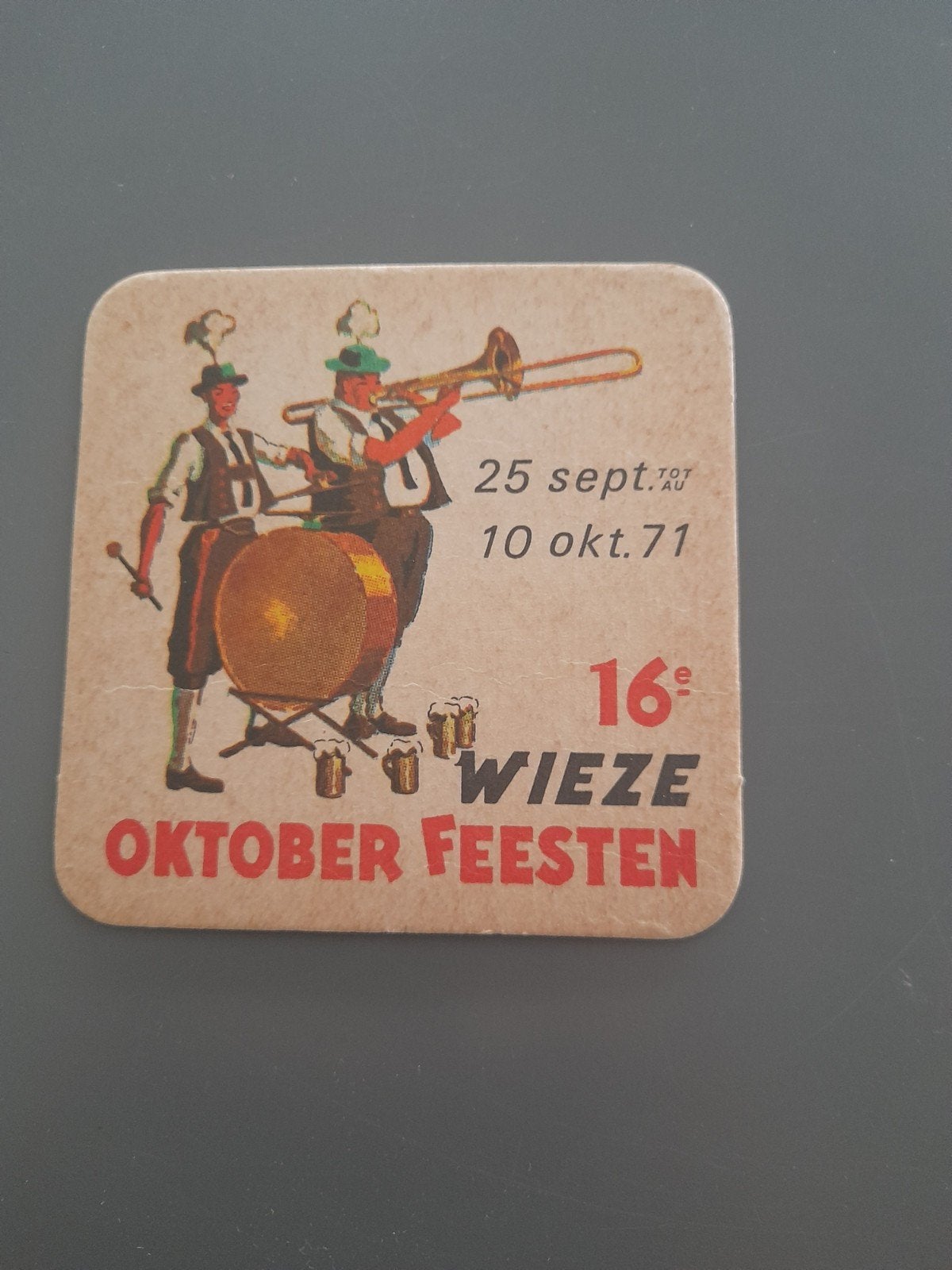 bierviltje wieze oktoberfeesten 1971, Verzamelen, Ophalen of Verzenden