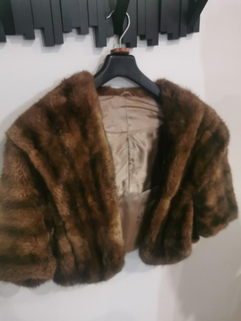 Étole vintage en vison véritable brun taille 50, Kleding | Dames, Jassen | Winter, Bruin, Ophalen of Verzenden