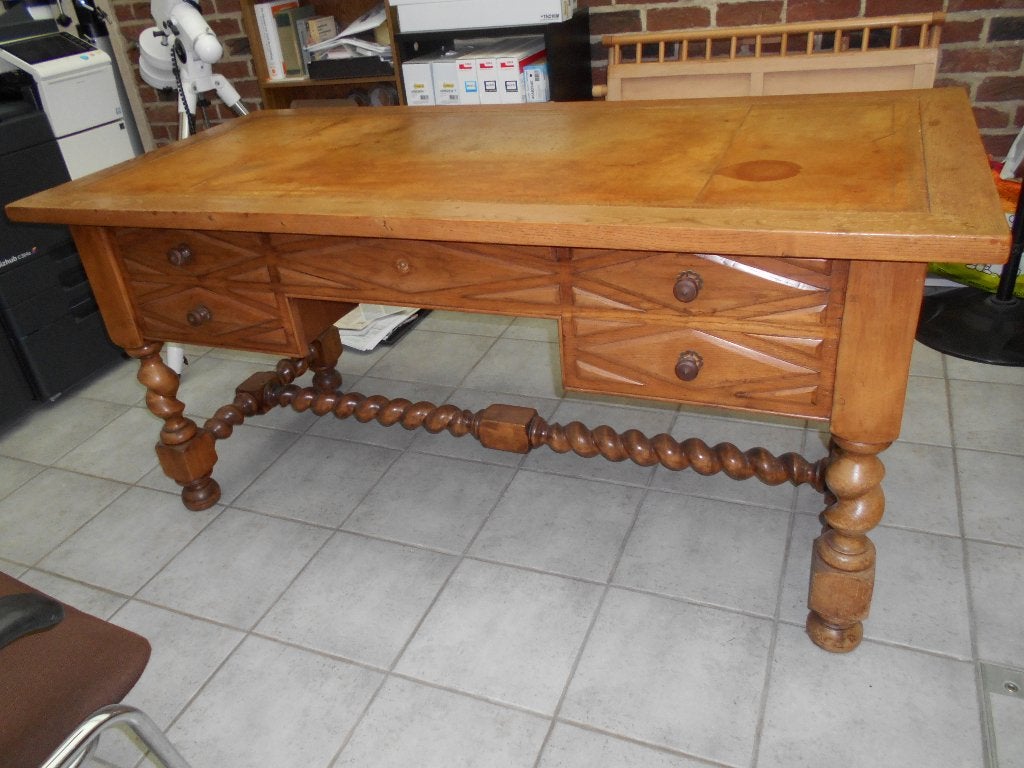 bureau, Ophalen, Gebruikt, Bruin, Hout