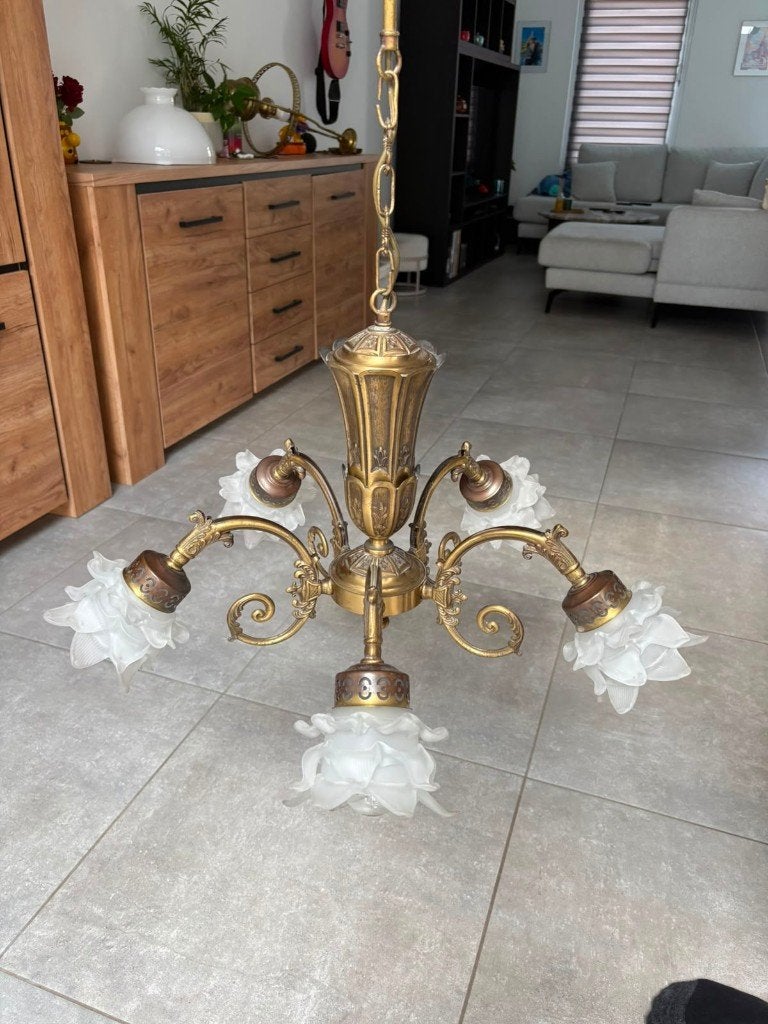 Lampe/Lustre en cuivre, Enlèvement, Utilisé, Métal