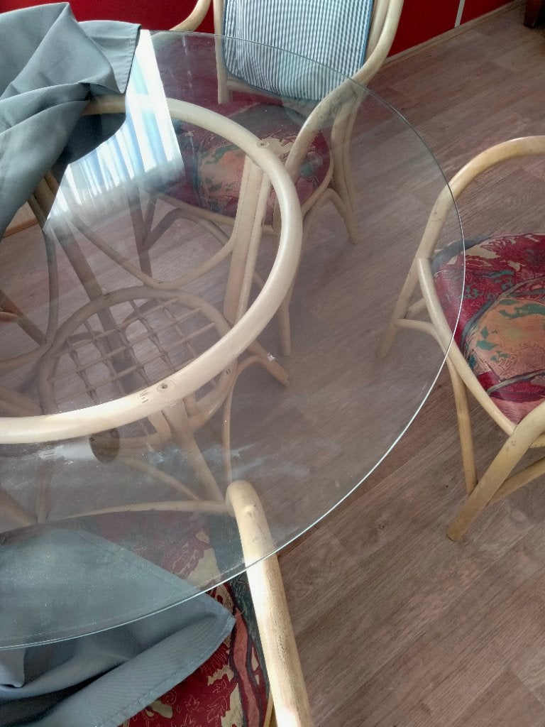 Tafel met 4 stoelen., Quatre personnes, Rond, 100 à 150 cm, Enlèvement