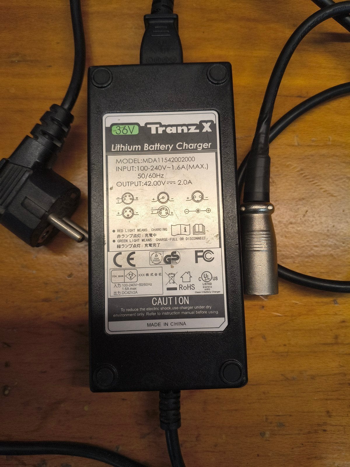TranzX ebike lader 36V, Gebruikt