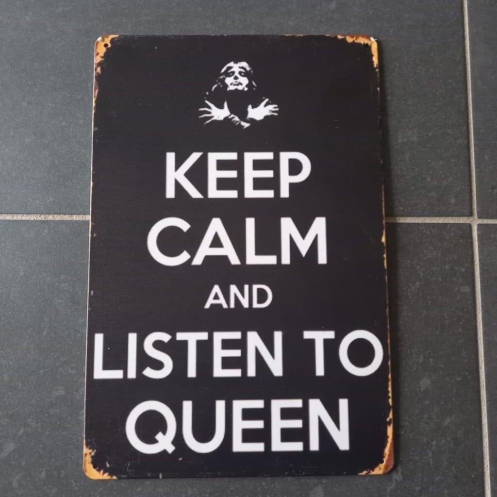 Retro Metalen Bord Queen, Huis en Inrichting, Metaal, 30 cm, Verzenden, 20 cm