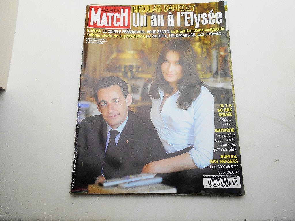 ancien Paris Match 2008 Nicolas Sarkozy Un an à l'Elysée, Livres, Enlèvement ou Envoi, Utilisé