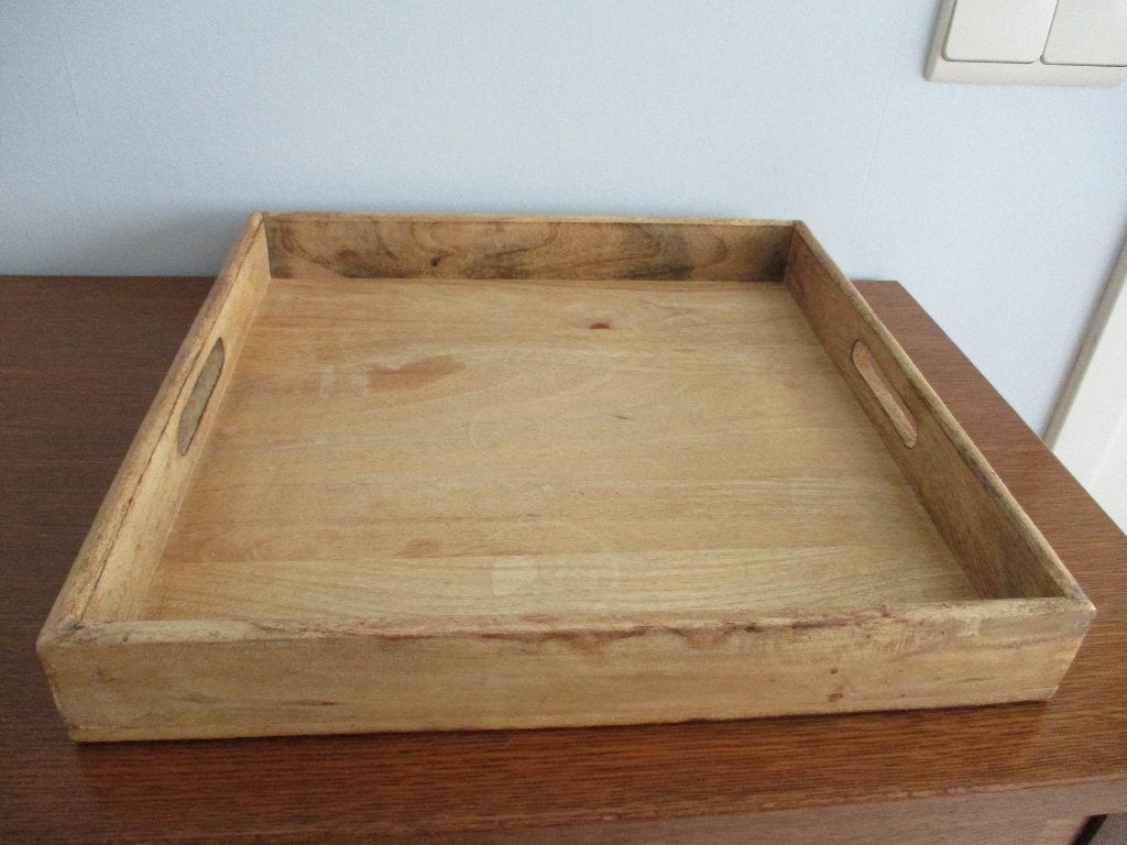 dienblad, Ophalen of Verzenden, Gebruikt, Vierkant, Hout
