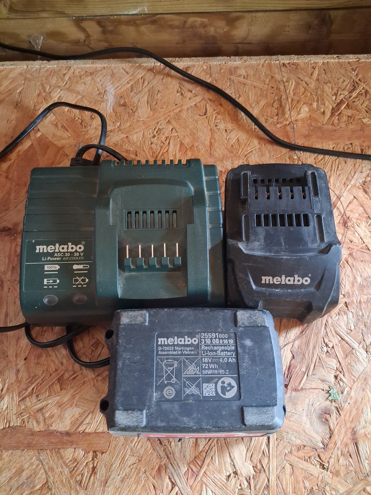 2 metabo batterijen met lader, Ophalen, Gebruikt