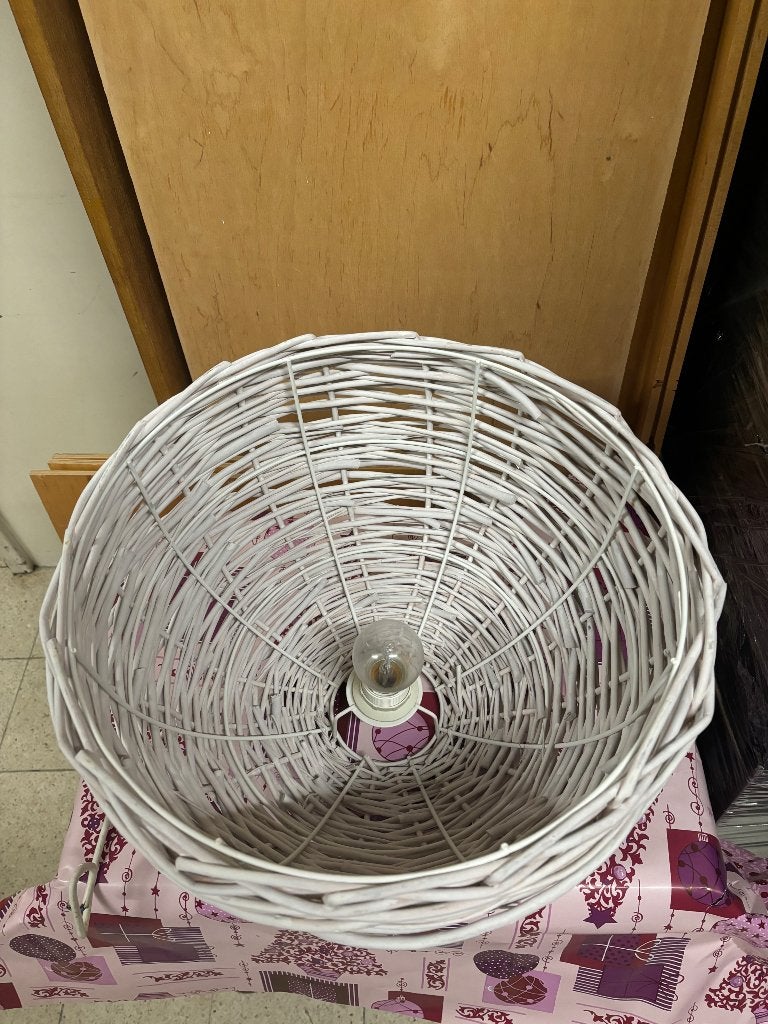Lustre en rotin/osier, Maison & Meubles, Enlèvement, Utilisé