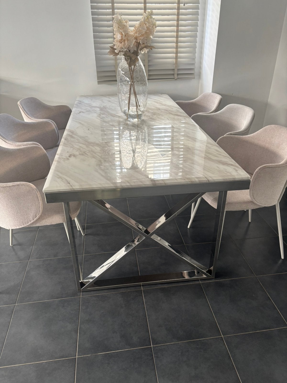 Marmeren eettafel en salontafel, Ophalen, Zo goed als nieuw