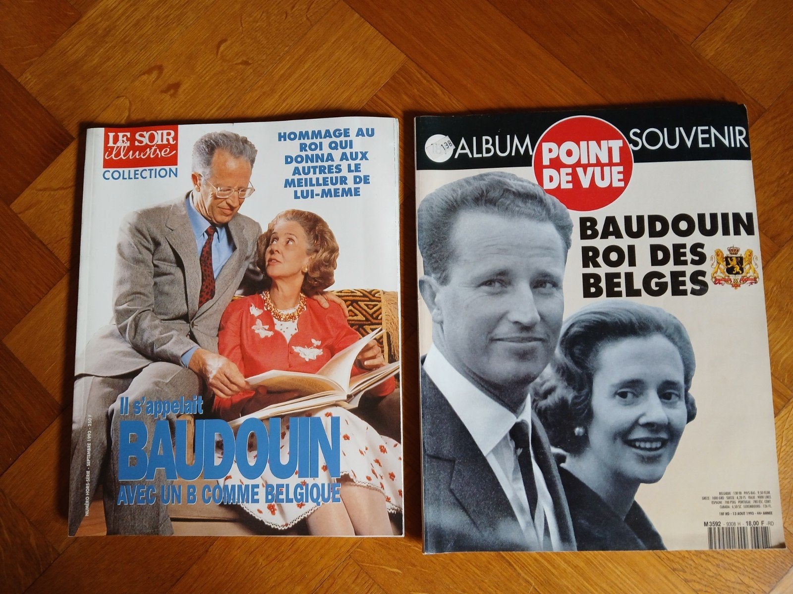 Deux revues sur le roi Baudouin 1993, Enlèvement ou Envoi, 1980 à nos jours, Journal ou Magazine