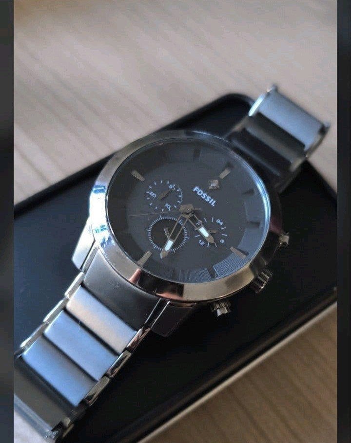Stijvol Fossil Herenhorloge (Antraciet / Gunmetal) – Werkend, Bijoux, Sacs & Beauté, Montre-bracelet, Enlèvement ou Envoi, Fossil