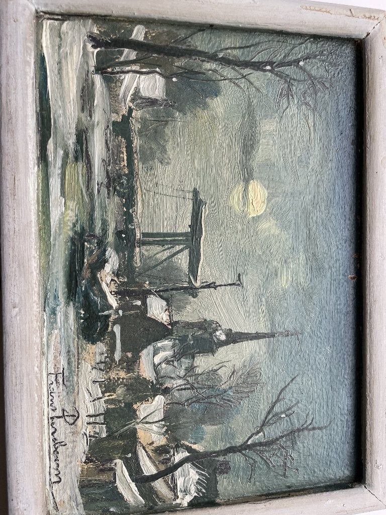 schilderij, Ophalen, Paneel, Realistisch, Gesigneerd