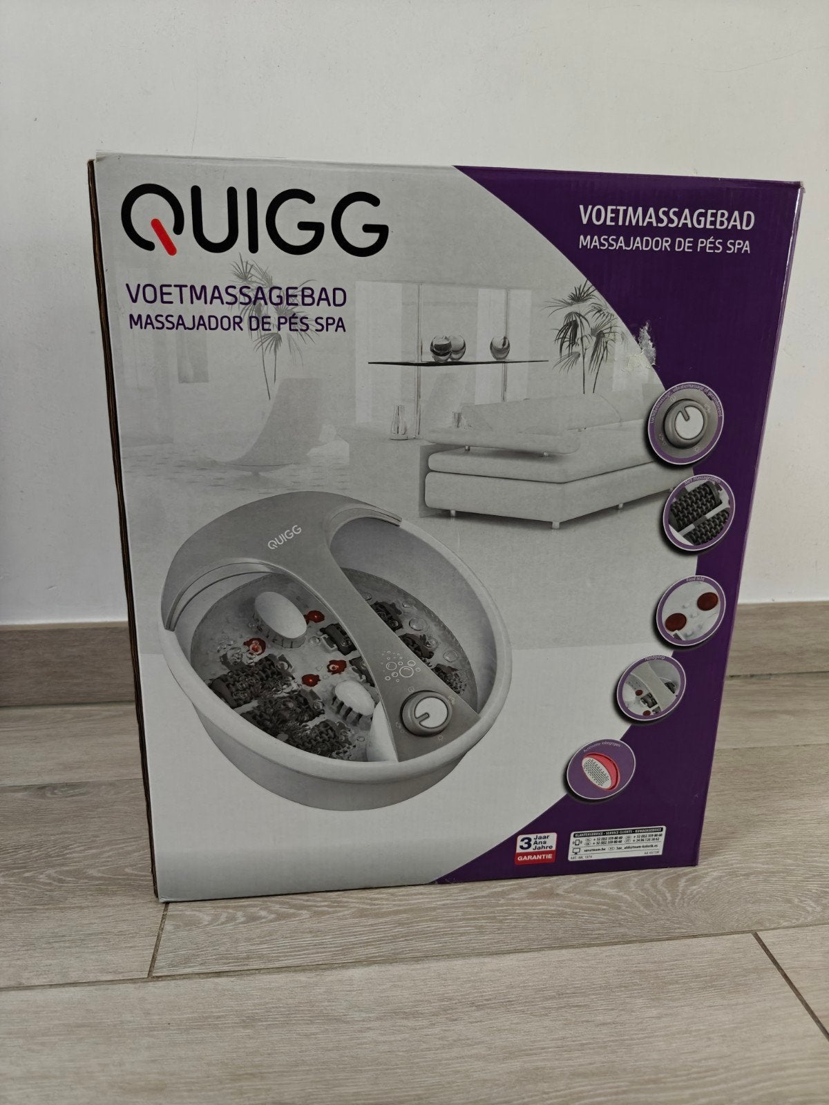 Voetmassage bad, Ophalen