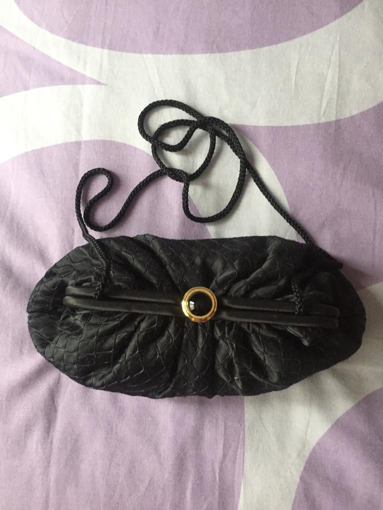 sac bourse de fête noir soyeux, Enlèvement ou Envoi, Neuf, Noir, Sac de soirée