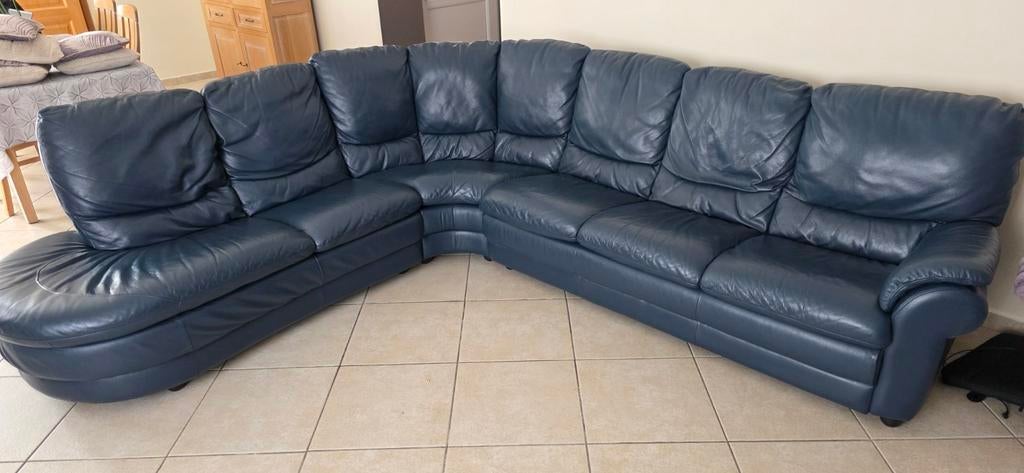 Salon d'angle en cuir, Maison & Meubles, Enlèvement, Cuir