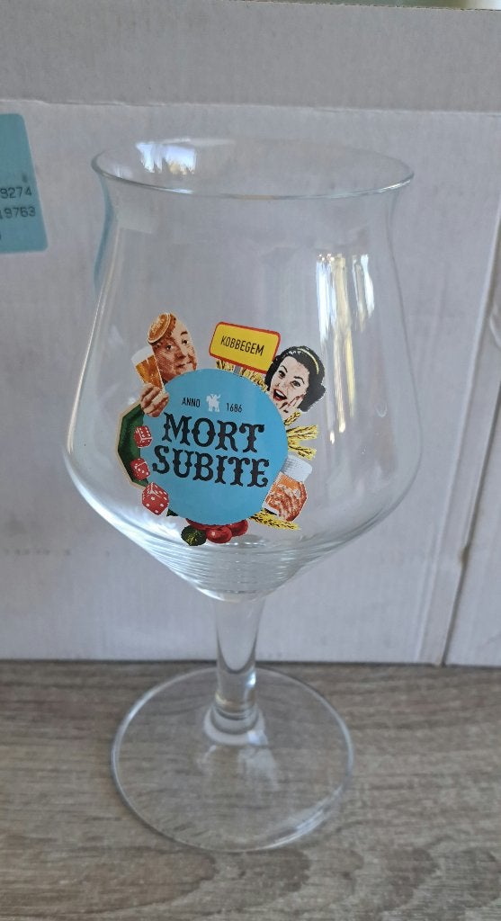 8 nieuwe Mort Subite glazen, Ophalen, Nieuw, Glas of Glazen, Overige merken