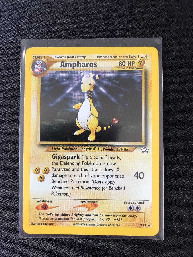 Ampharos holo neo genesis, Ophalen of Verzenden, Zo goed als nieuw, Losse kaart