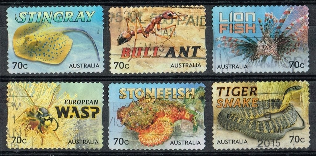 Postzegels uit Australie - K 6100 - stekende dieren, Verzenden, Gestempeld
