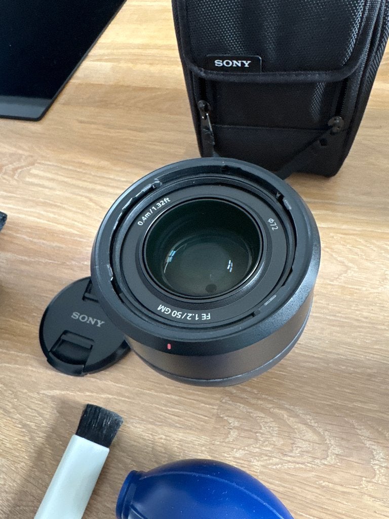 Sony FE 50mm F1.2 GM lens met zonnekap, doppen en tasje, Ophalen, Sony E-mount, Sony, Zo goed als nieuw