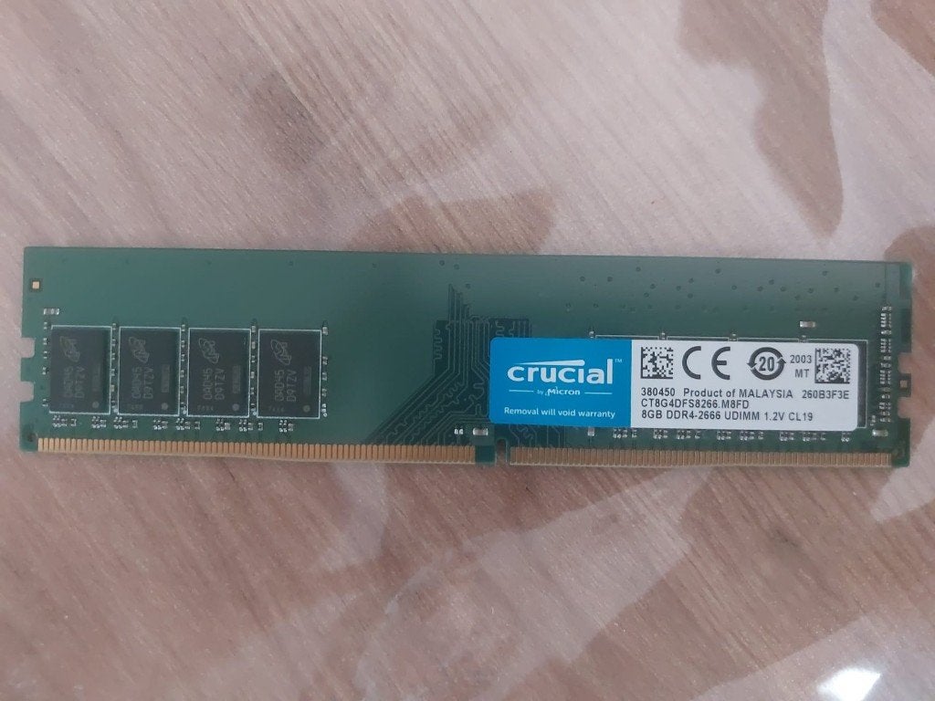Crucial 8gb ram, Computers en Software, RAM geheugen, Ophalen, Gebruikt, DDR4, 8 GB