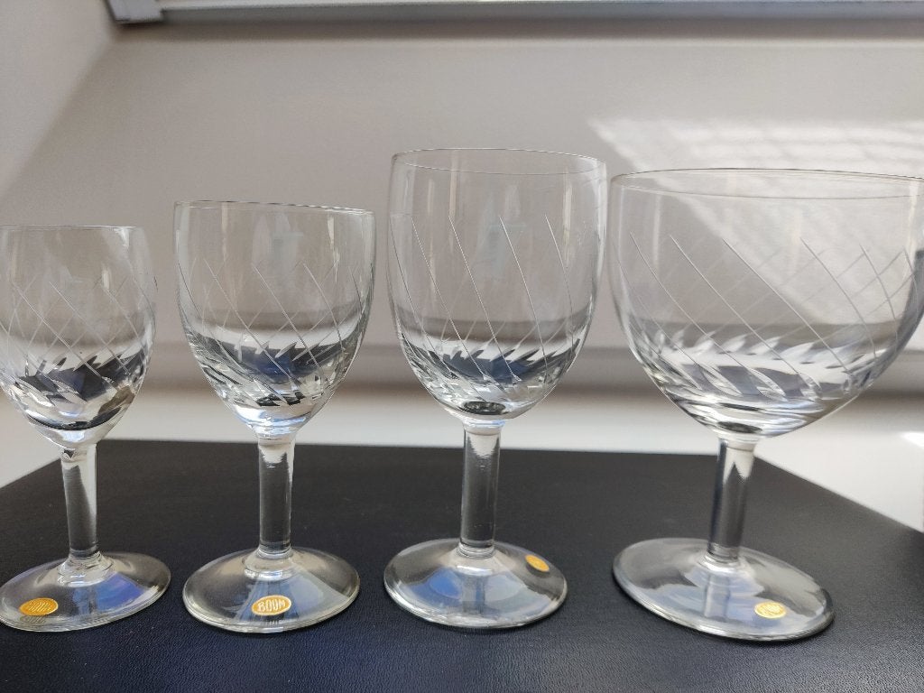 Kristal BOOMS Glazen - Vintage – Met Originele Stickers!, Ophalen