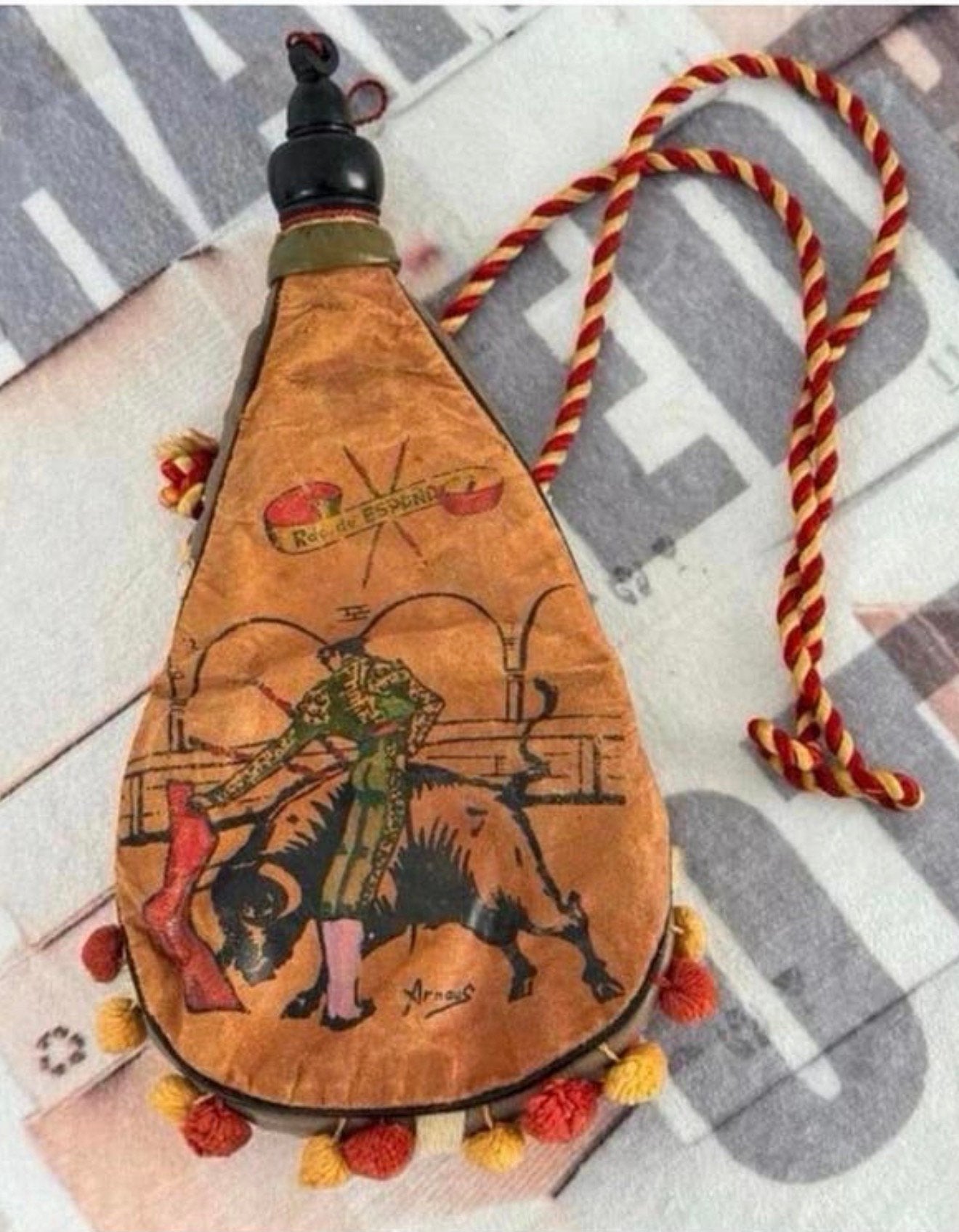 Sac Boto en cuir Spain 1970 Sac à vin et à eau Espana, Enlèvement ou Envoi