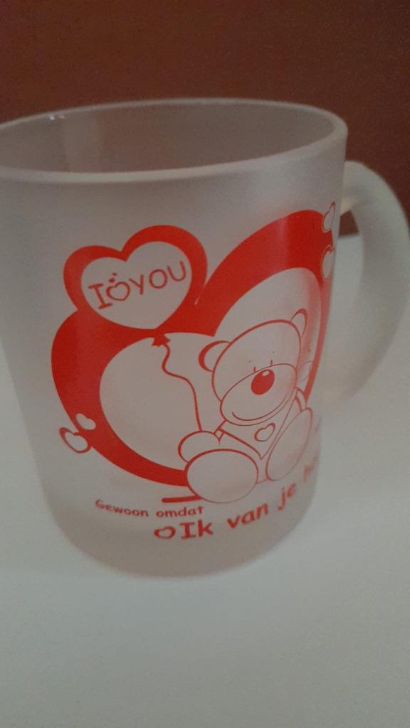Glazen beker - I love you, Huis en Inrichting, Ophalen