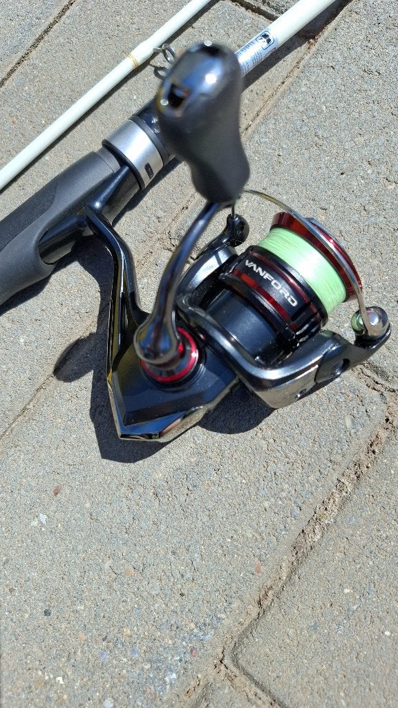 Spinhengel baars, Watersport en Boten, Ophalen, Zo goed als nieuw, Complete set